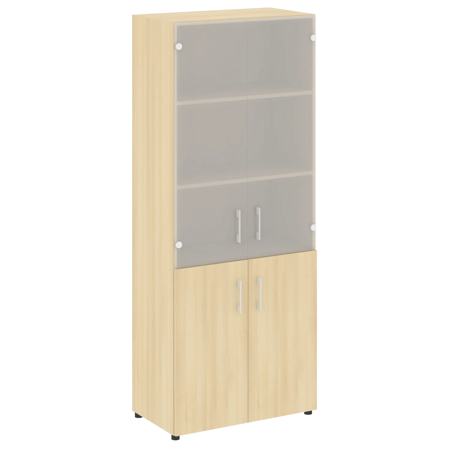 Шкаф высокий широкий (2 низких фасада ЛДСП + 2 средних фасада стекло) Yalta LT.ST-1.2 акация лорка